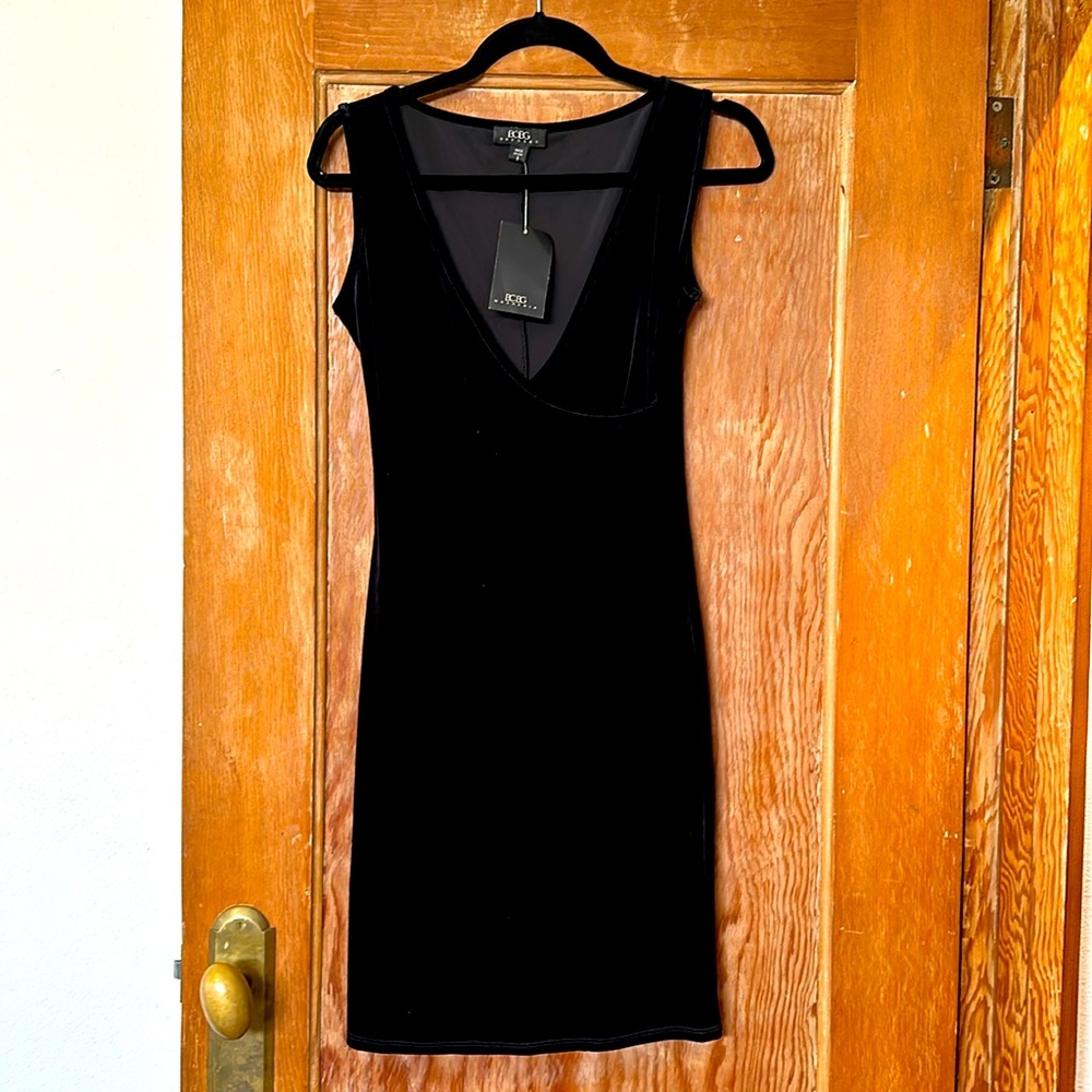 NWT BCBG Max Azria velour black dress, small